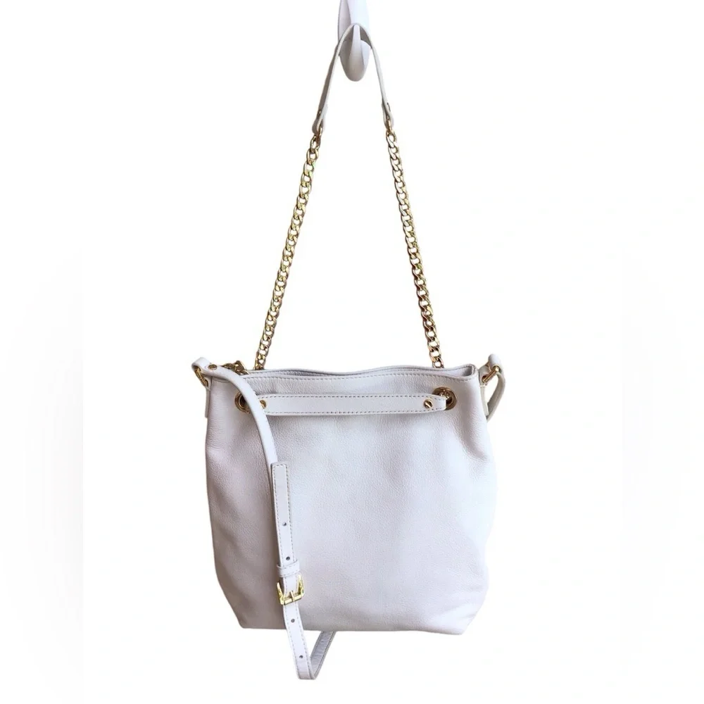 Michael Kors White Leather Jet Set Chain Shoulder Bag
